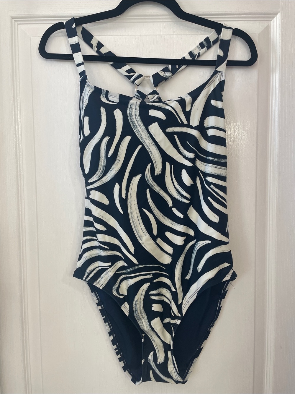 Hurley Women’s One-Piece UPF 50+ Stretch Swimsuit - Navy & White